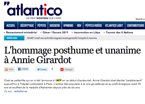 Atlantico rend hommage à Annie